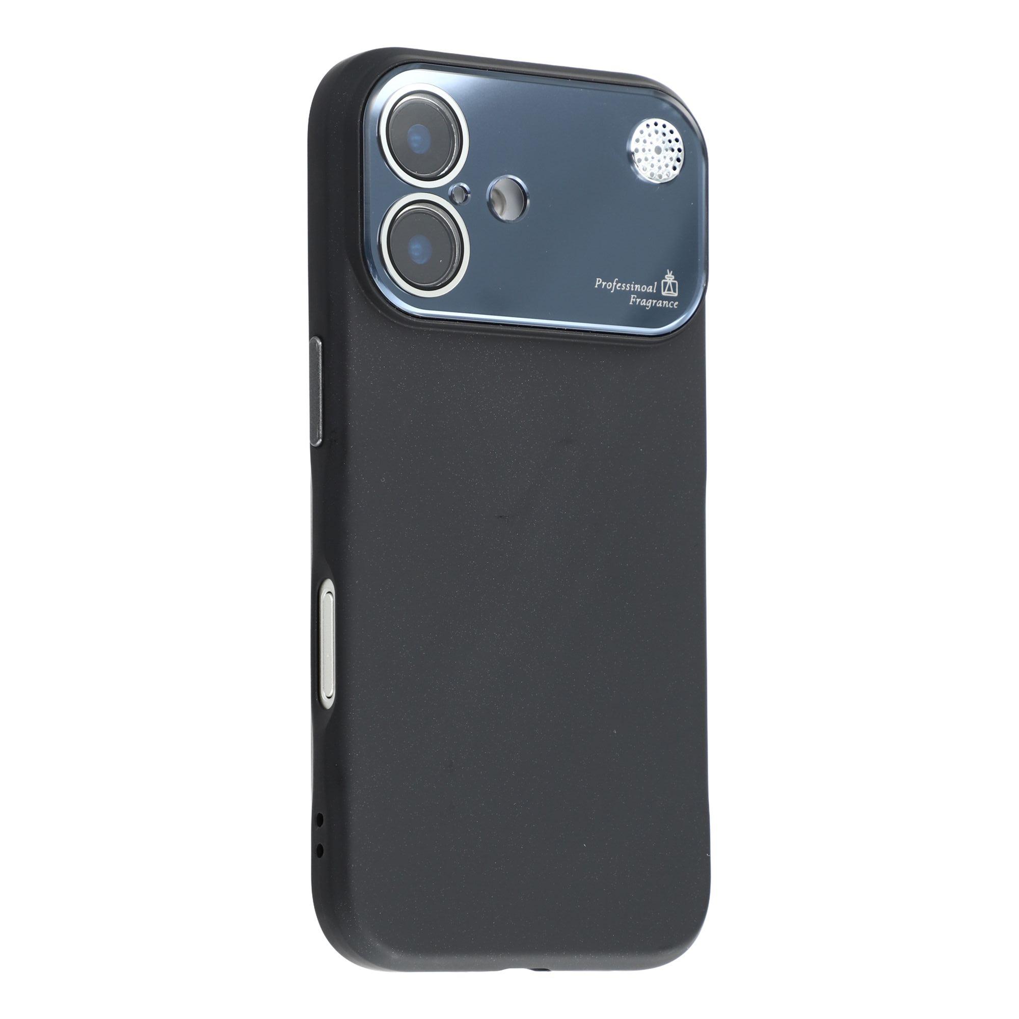 

For iPhone 16 Case Large Camera Window Liquid Silicone Aromatherapy Phone Cover Black