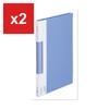 Clear File Folder Color Base Side-Load 40-Pocket A4 Portrait Blue 137C-B
