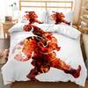 Red Christmas Bed Three-Piece Quilt Cover 3D Digital Printing Kit Bedding