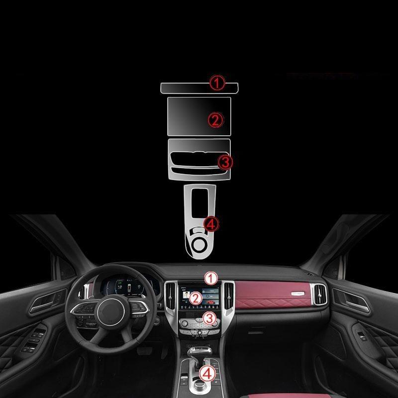 TPU for GWM Great Wall POER Car Interior Sticker Central Control Gear Air Creen Panel Transparent Protection Film Car Stickers Left Steering Wheel