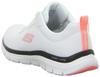 נעלי ספורט Skechers Flex Appeal 4.0 - צבע לבן/שחור/ורוד Brilliant View