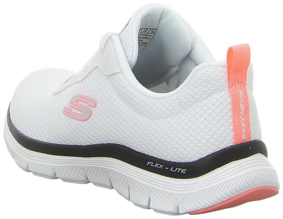 נעלי ספורט Skechers Flex Appeal 4.0 - צבע לבן/שחור/ורוד Brilliant View