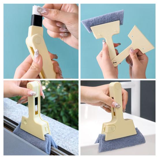 1/2/3Pcs Cleaning Cloth Groove Cleaning Brush Window Track Cleaner Brush Handheld Groove Cleaning Tool with Sponge Bristles