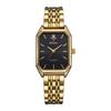 Elegant Vintage Octagonal Ladies Wristwatch Golden Case Quartz Watches Wateproof Steel Strap