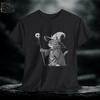 Necromancer Kitten Graphic Tee: Gothic Fantasy Cat Shirt