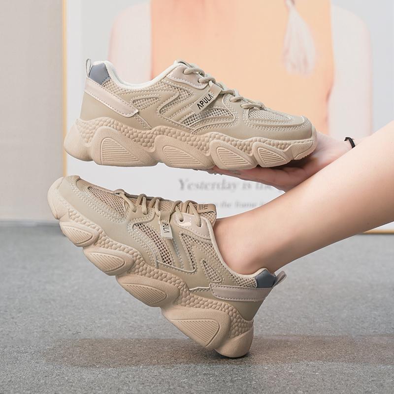 Sneakers mesh shoes breathable mesh new summer thin thick sole small size