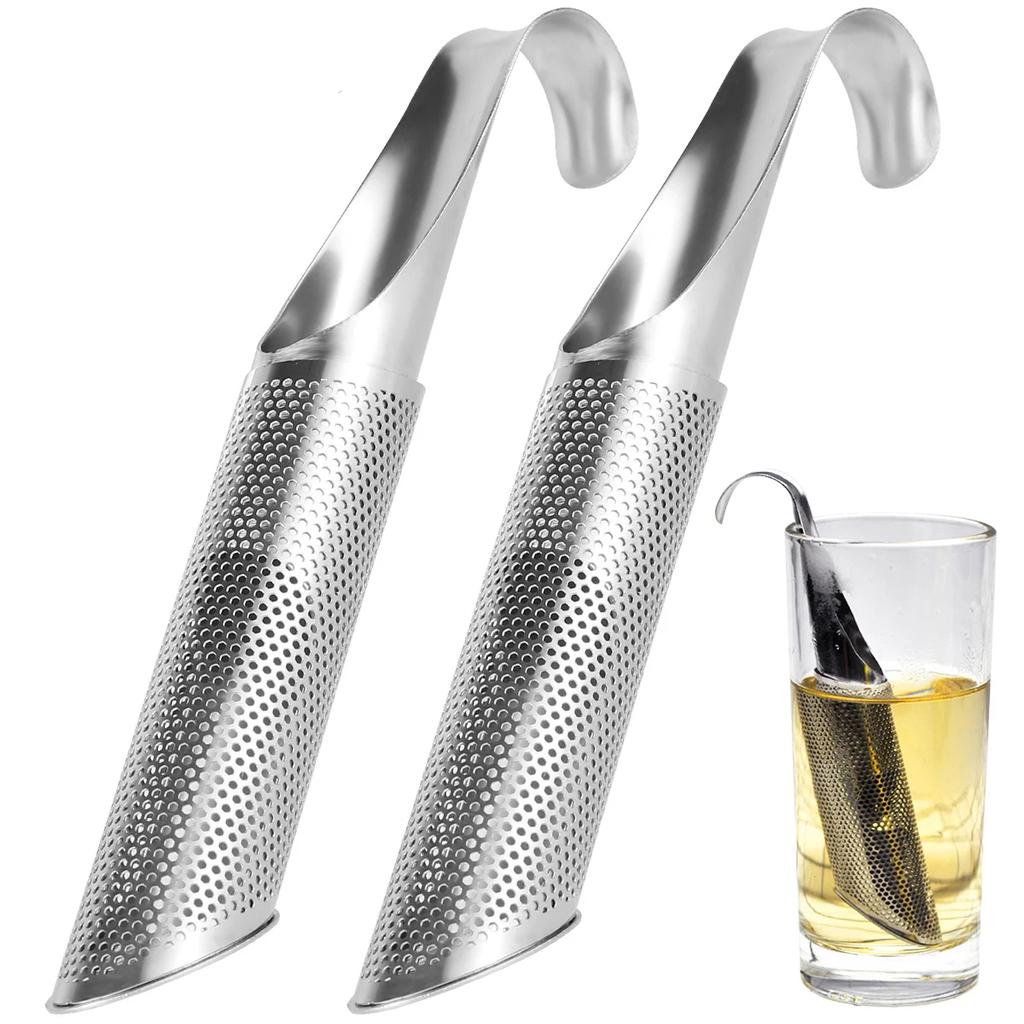 2Pcs Tea Infuser Stainless Steel Tea Strainer Teapot Fine Mesh Tea Leaves Spice Seasoning Filter Teaware Kitchen Accessories
