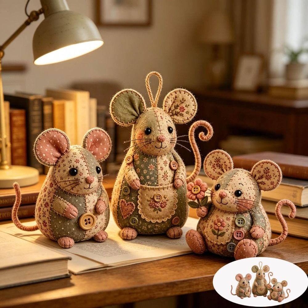 Handmade Patchwork Mouse Kit Pre Cut Fabric Mouse Sewing Kit Patchwork Craft Kit  Craft Learning