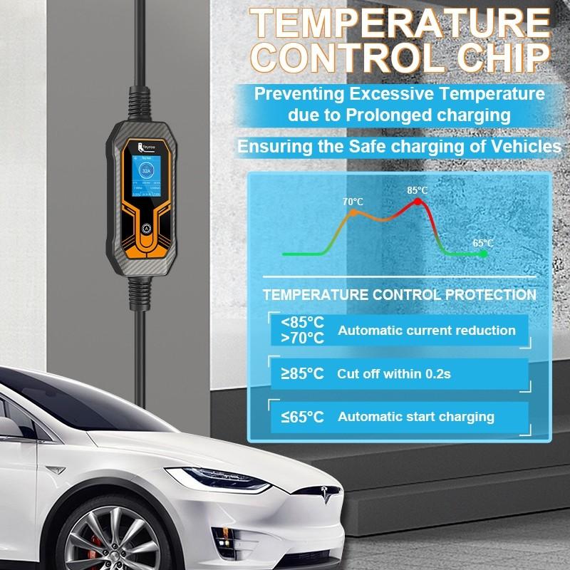 7KW 32A EV Portable Charger Type2 EVSE Charging Box Electric Car Charger CEE Plug Electric Vehicle Charger