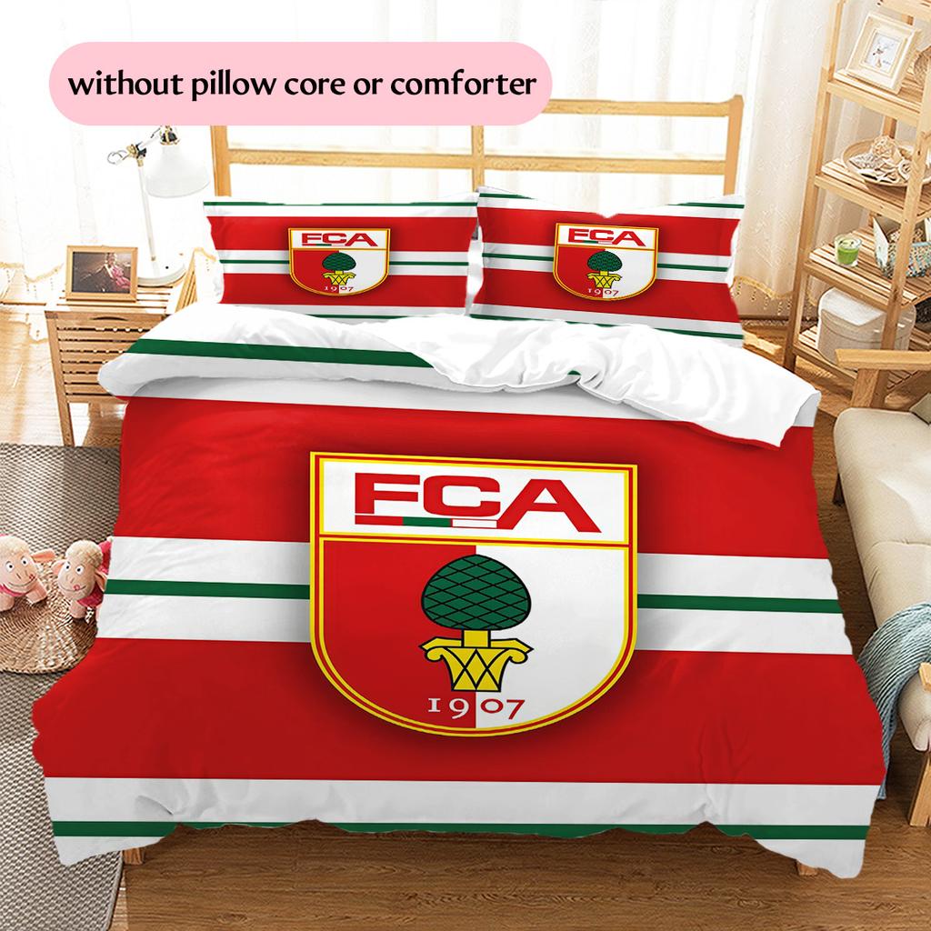 FC Augsburg Pattern Bedding Quilt Set Home Decoration Gift (1 * Duvet Cover + 2 * Pillowcase Without Core)