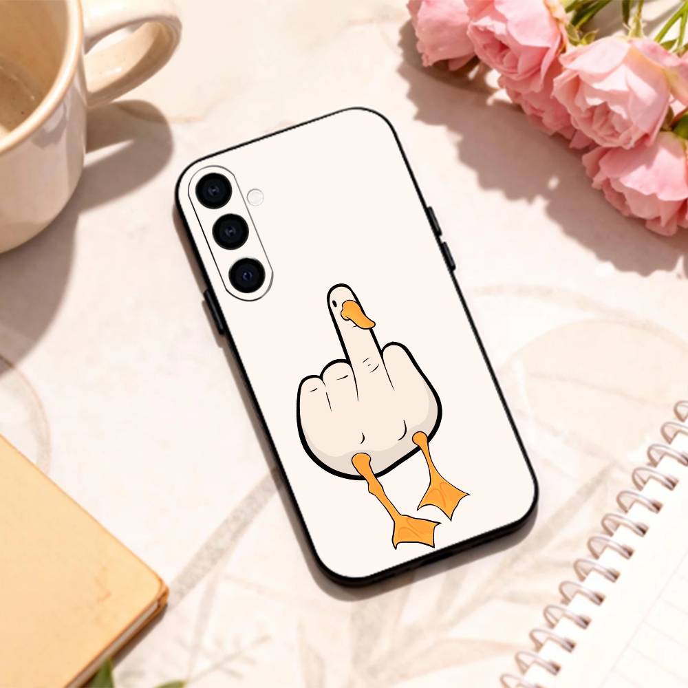 C-Chaotic Duck Goose Phone Case For Samsung Galaxy A73,A72,A71,A70,A53,A52,A51,Others Soft Black Shell