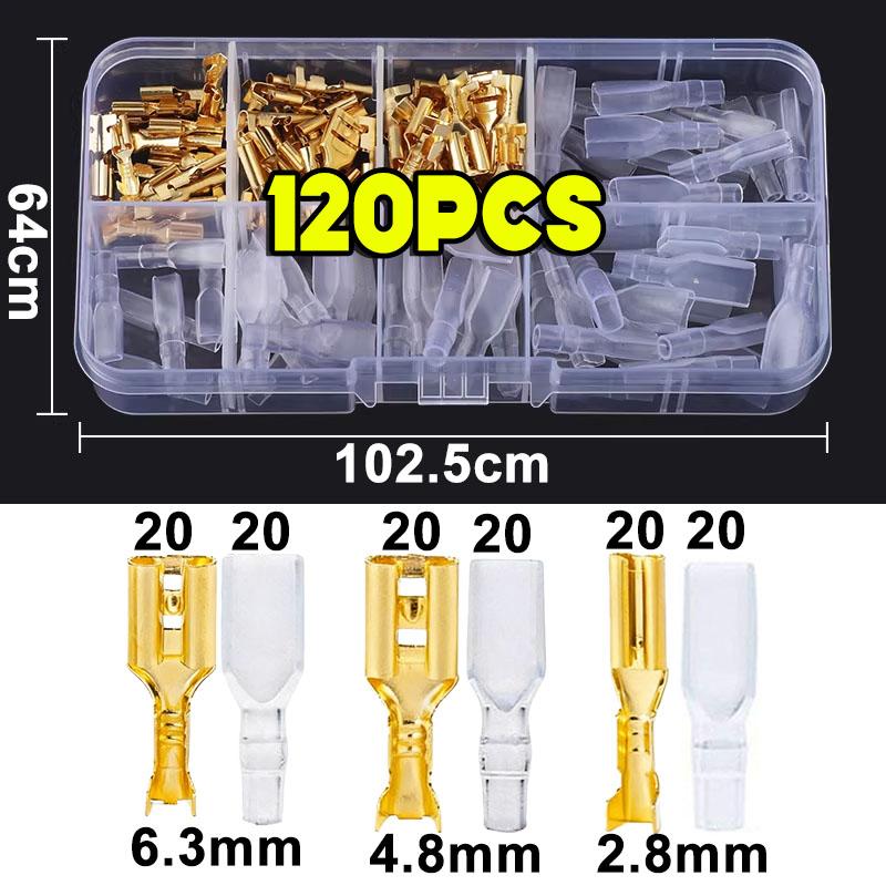 Cold Pressed 450Pcs 2.8/4.8/6.3mm Insulated Male Female Wire Connector Electrical Crimp Terminals Termin Spade Assorted Kit Box