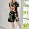Women's Casual Fashion Round Neck Short Sleeve Print Short Dress