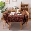 Retro Polyester Cotton Color Woven Jacquard Flower Bird Famous Flower Fringed Tablecloth Rectangular Coffee Table Tablecloth Dining Table Cloth