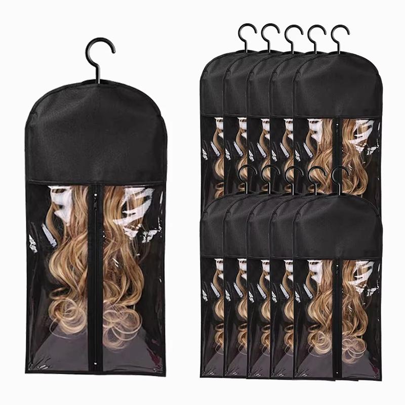 Wig Storage Bag With Hanger Holder Case Wigs Pouch Water Dust-Proof Organizer Protect For Professional Hair Extensions