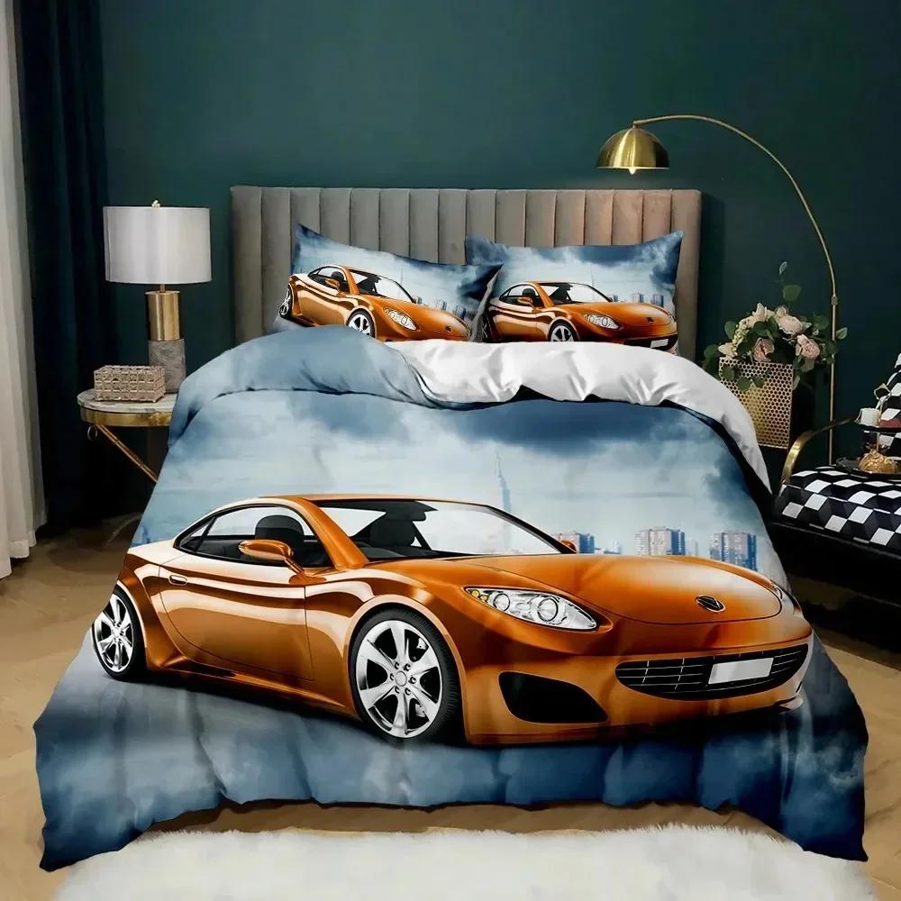 Race Car Sports Car Supplies Set Duvet Cover Set Bedding Sets For Adults Bed With Pillowcases No Filling Luxury Birthday Gifts