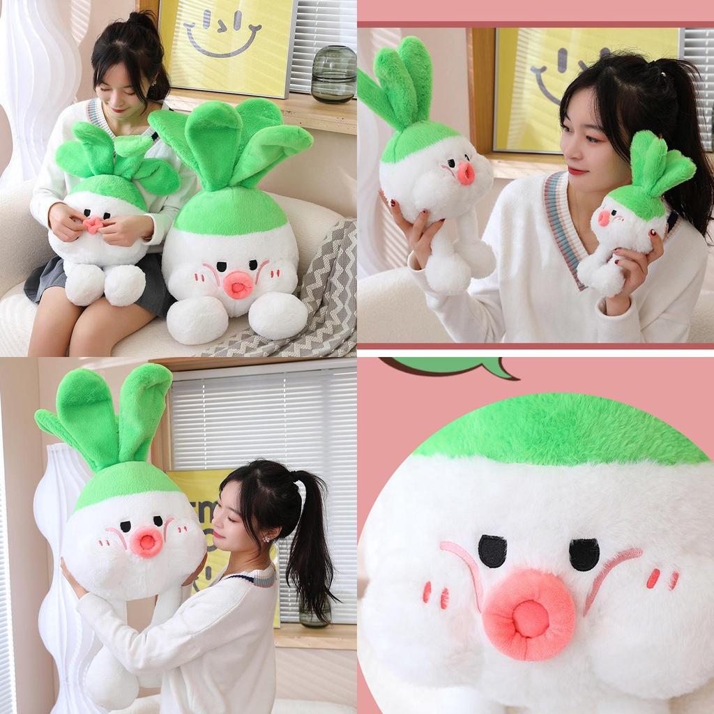 11-23.6in Radish Green Plush Toy Kids Gift Soft Stuffed Doll Pillow