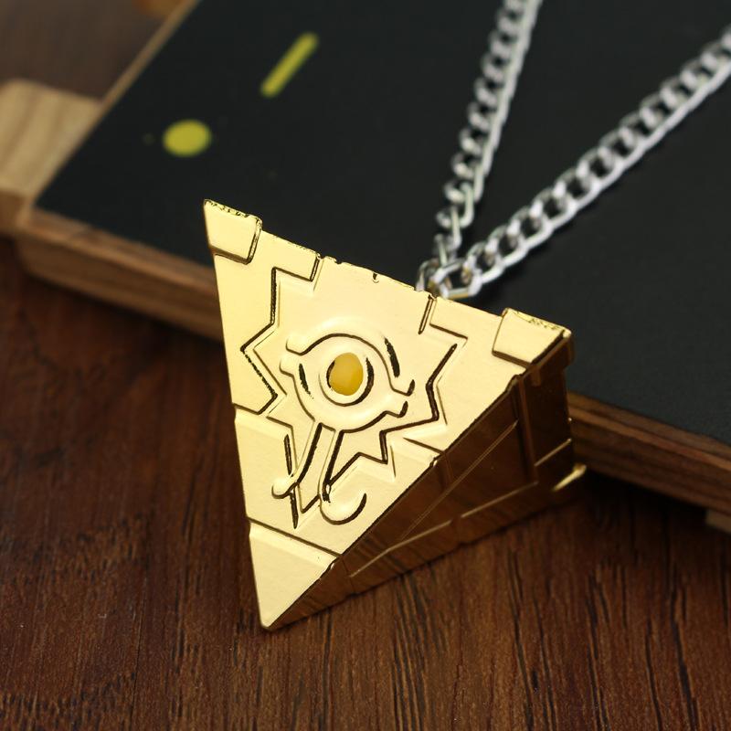 Anime Yu-Gi-Oh Keychain Necklace Yugi Muto Millenium Puzzle Millennium Wheel Wisdom Pendant for Women Men Car Necklace Jewelry