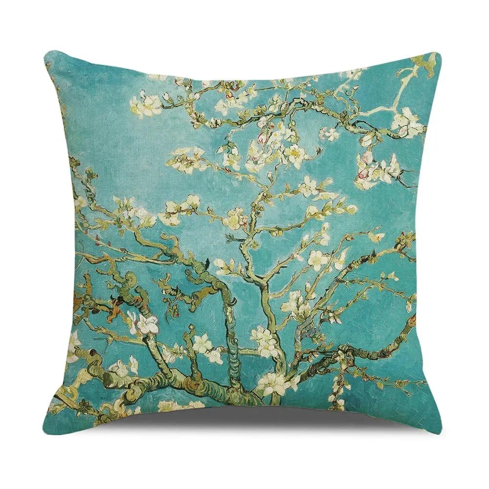 Vintage Art Cushion Cover Oil Painting Pillowcase Living Room Sofa Decoration