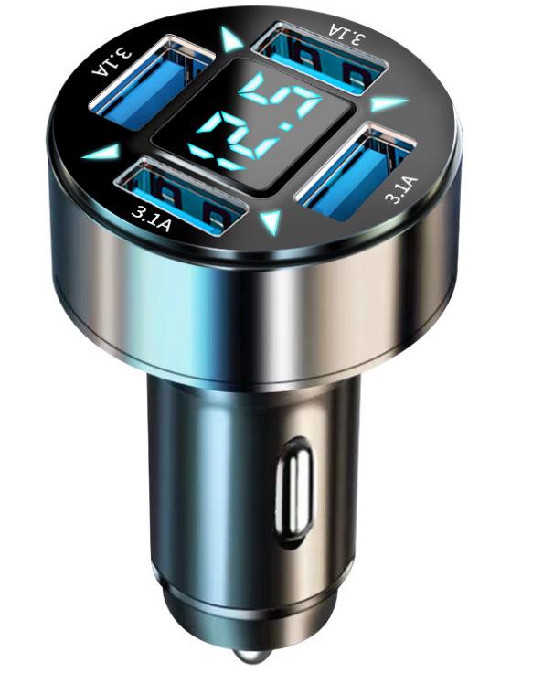 

Высокоскоростное автомобильное зарядное устройство из сплава с цифровым дисплеем, функцией быстрой зарядки для Android и Apple Bare device (OPP bag)