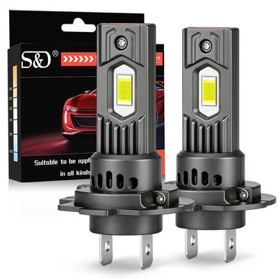 2 Stück H7 LED-Birnen Hohe Leistung Autoscheinwerfer CSP-Chips CANBUS Nebelscheinwerfer für Automobil Mini Kabellos 1:1 Passende LED-Scheinwerfer-Stecker & Play 6500K Weiß