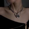 Punk Double Loop Cross Choker For Woman Man Luxury Clavicle Chain Necklace New Hip Hop Couple  Kpop Y2k Gift