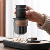 4pcs Camping Cup Travel Tea Set Kung Fu Tea Set Glass 1 Pot 3 Ceramic Cup Outdoor Teapot Small Set Cup Set