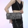 Leather PU shoulder bag with chains for women  shoulder bag  clutch bags  leopard print  crossbody bag  feminine fashion  designer bag