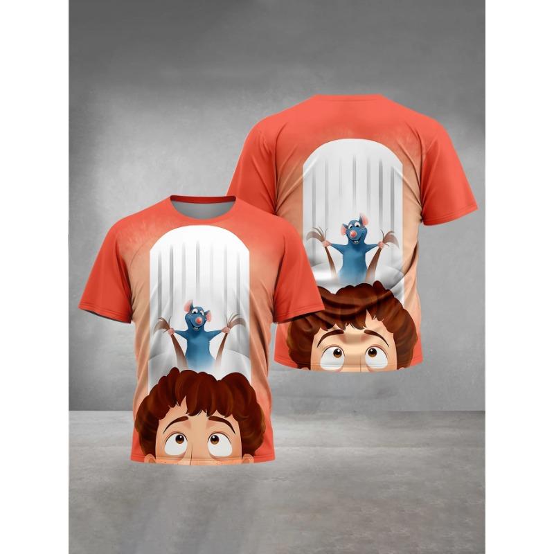 Summer Round Neck Cartoon Hotel Transylvania Pattern 3D Printed Top Fashionable Casual Short Sleeved Children's Boy T-shirts