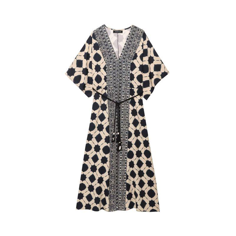 Za Export New Arrival Women's Clothing ZR Fashion Style Fashion Print Robe Style Holiday Wind Length Dress 1821026