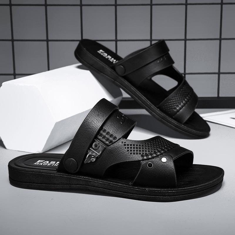 2025 Summer New Men's Beach Shoes Thin Men's Shoes Casual Wear Sandals Lazy Soft Sole One Pedal Slippers