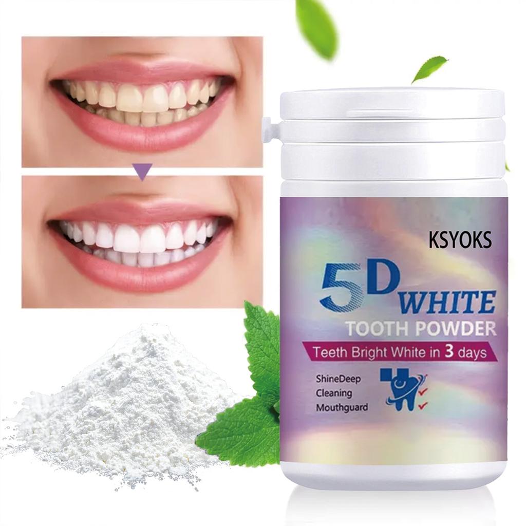 5D Bright White Tooth Powder, Deep Cleaning, Oral Protection, Bright White Teeth, Fresh Breath