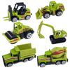 New Remote Control Engineering Vehicle Crawler 6Pcs/Set Alloy Tractor Excavator Truck 1:64 Mini Car For Boys Kids Toy Gifts