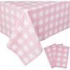 2025 Latest Model 3 Packs Pink Gingham Tablecloth Pink and White Checkered