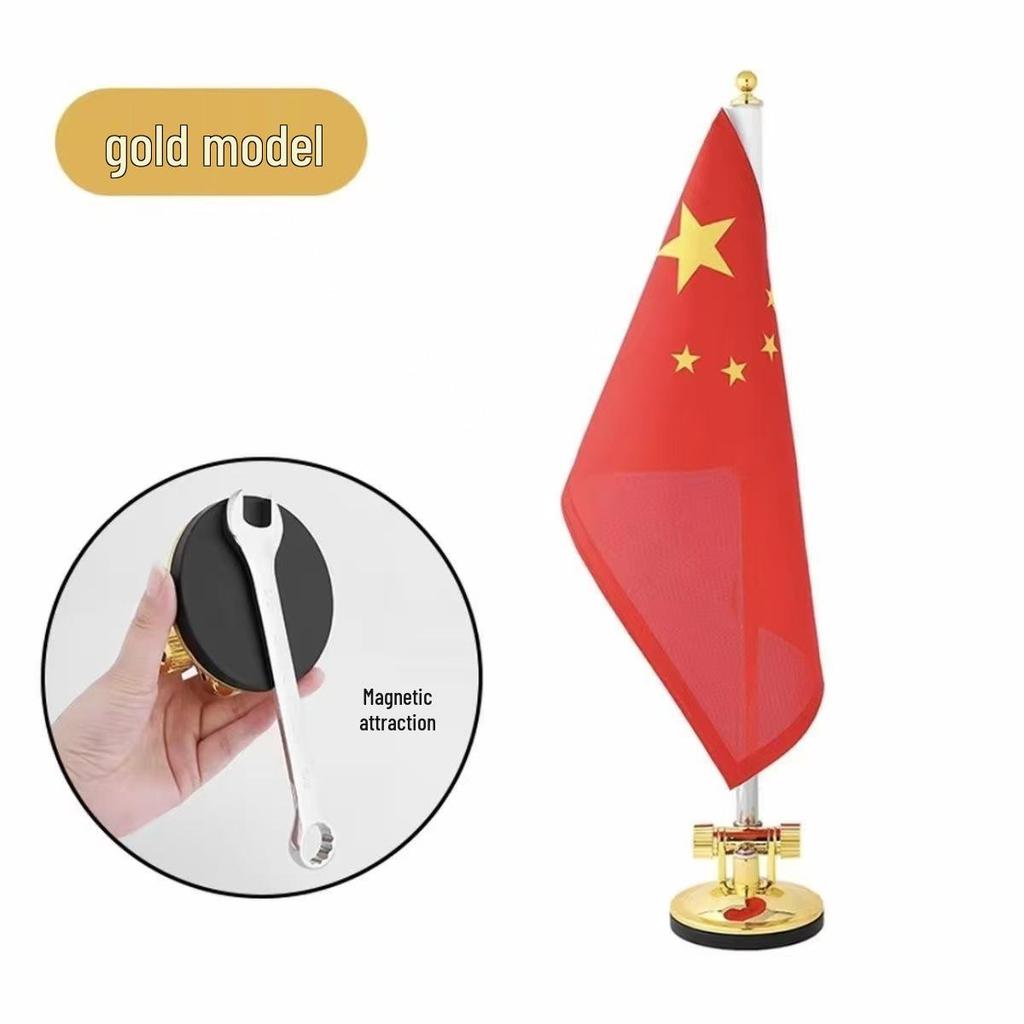 Magnetic Five-Star Red Flag Decoration with Suction Cup – Ideal for Cars, Motorcycles, Weddings, and National Day Celebrations.