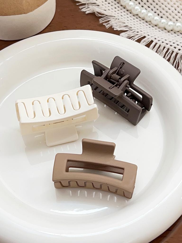 4 PCS Hair Claw Clips, Square Hair Clip for Women Girls, 1.8‘’ Neutral Colors Rectangular Claw for Thick Thin Hair, Small Matte