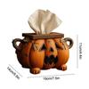 Halloween Pumpkin Tissue Box Holder, Spooky Halloween Tissue Box Cover Decor With Eyes, Pumpkin Sign Toilet Paper Holder