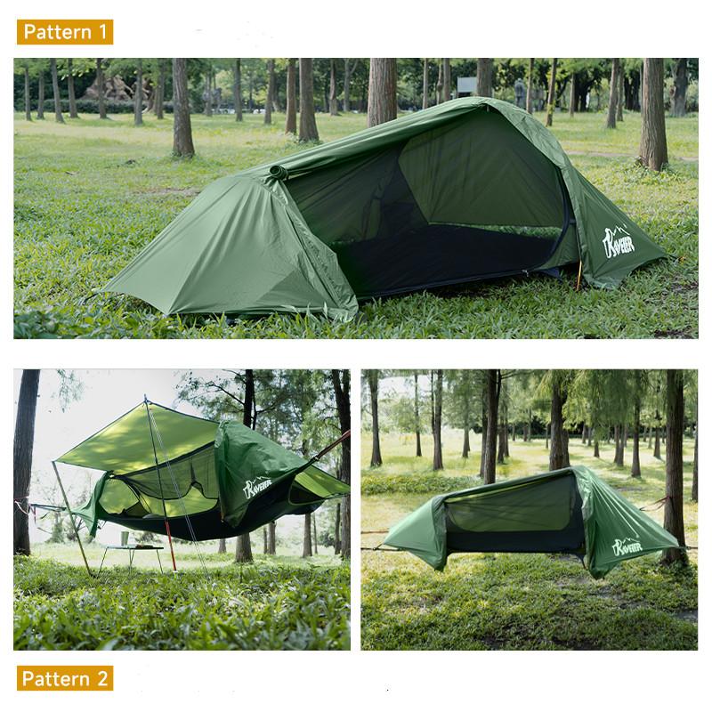 Tree Hanging Tent 2-in-1 Air & Ground Shelter, Large Space Outdoor Portable Camping Tent, Waterproof Windproof Mosquito Proof