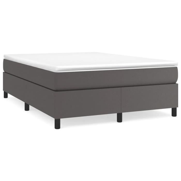 3144606 vidaXL Divan Bed with Mattress Grey 140x190 Cm Faux Leather