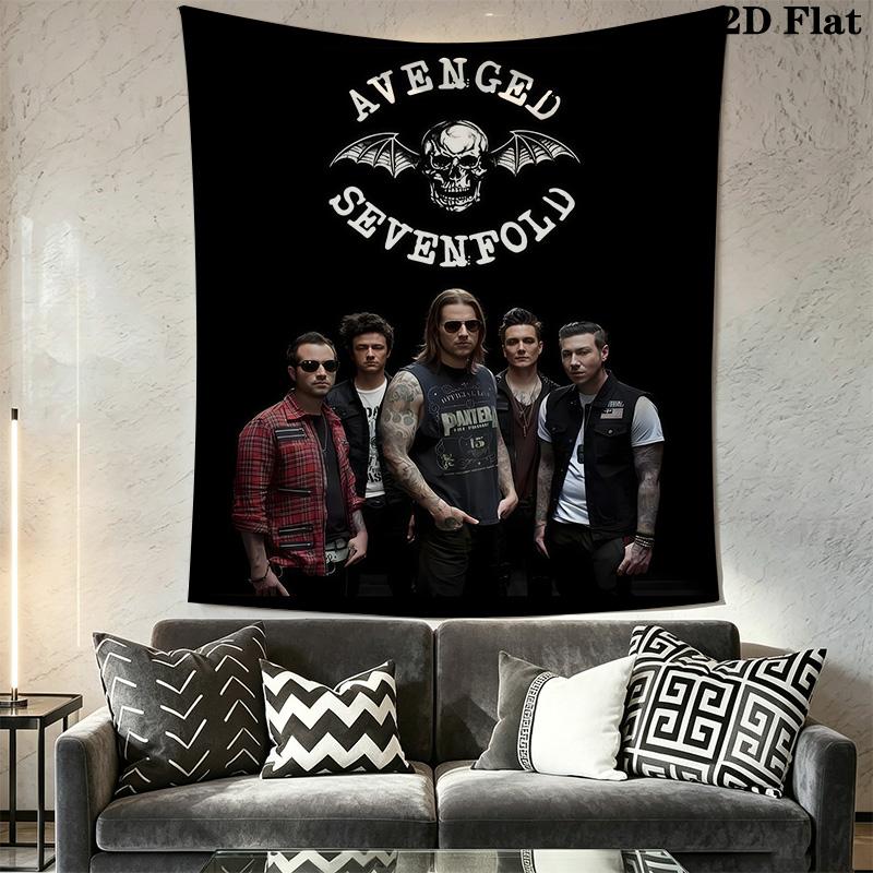 Heavy Metal Band Logo Print Tapestry Wallmounted Fashion Print Atmospheric Background Cloth Homestay Soft Decoration Tapestry Work Of Art