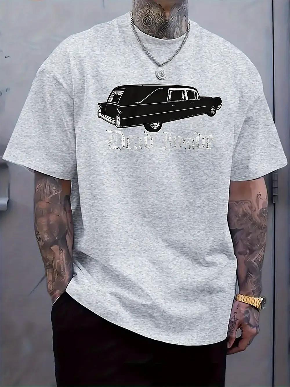 Dead Inside Graphic T-shirt - Black Classic Car Print XXXXL
