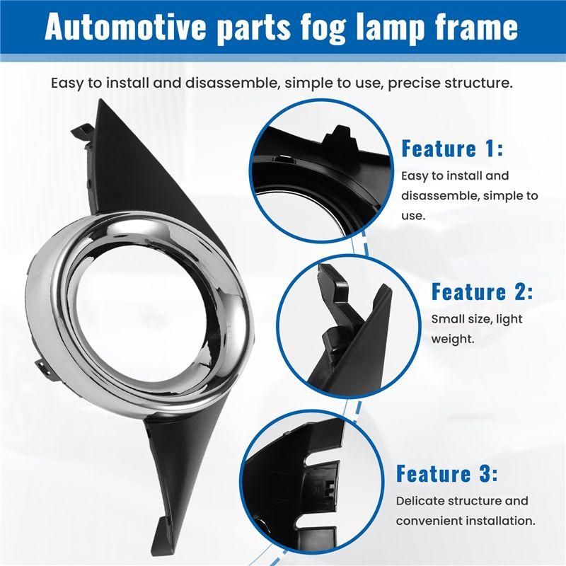 Versatile Car Front Fog Light Cover Chrome Foglights Frame Grill Auto Accessories For 207 Sport 2006-2009