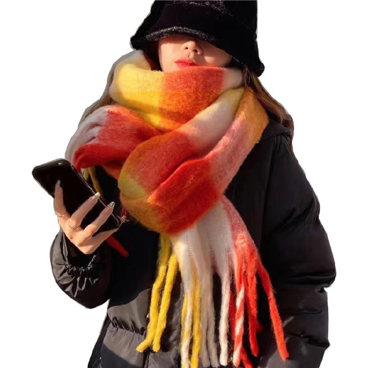 Christmas Plaids Blanket Winter Fall Warm Scarf Large Wrap Shawl Tassels