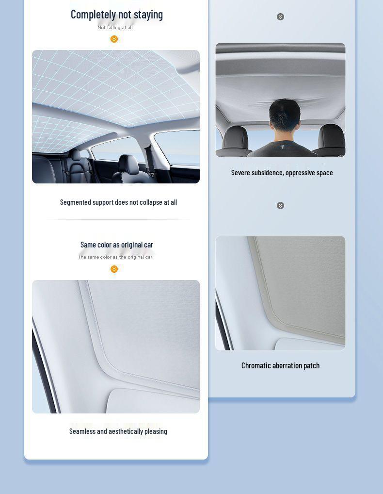 Tesla Model 3/Y Ice Crystal Sunroof Sunshade - Heat Insulation & Folding Protection