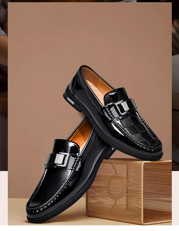 2024 Pantofi noi europeni pentru bărbați din piele de vacă pantofi casual cu imprimeu în carouri pantofi rochie de afaceri pantofi de modă pantofi slip-on 38-46