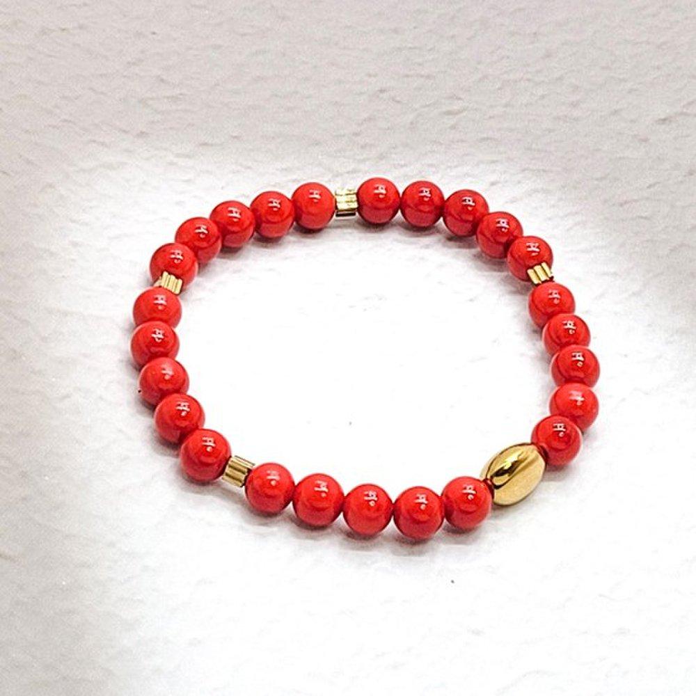 6mm Masanok Red Gemstone Bracelet Bz1532