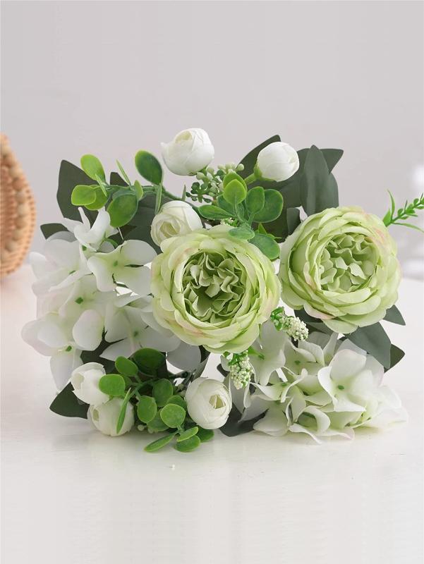 1PC Artificial Flowers Wedding Table Home Bedroom Decorations Bridal Bouquet Garden Fake Silk Peony Hydrangeas Vases Outdoor Diy