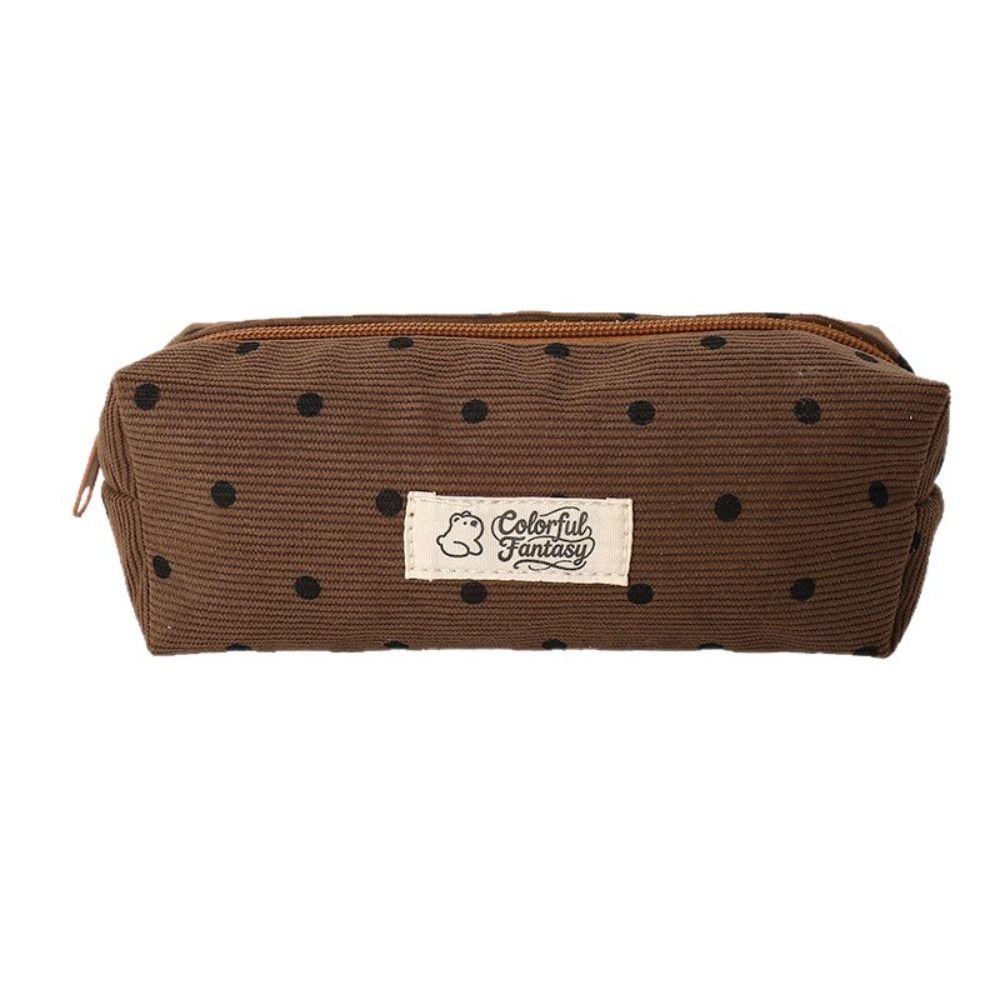 Polka Dot Design Pen Bag Large Capacity Pen Pouch Portable Stationery Bag School Office