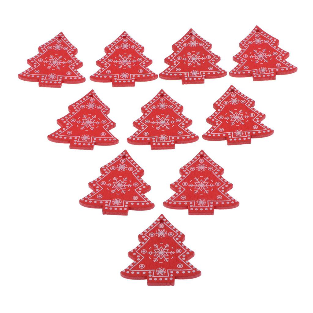20x Christmas Pieces Gift Wood Tag for DIY Scrapbook Embellishment
