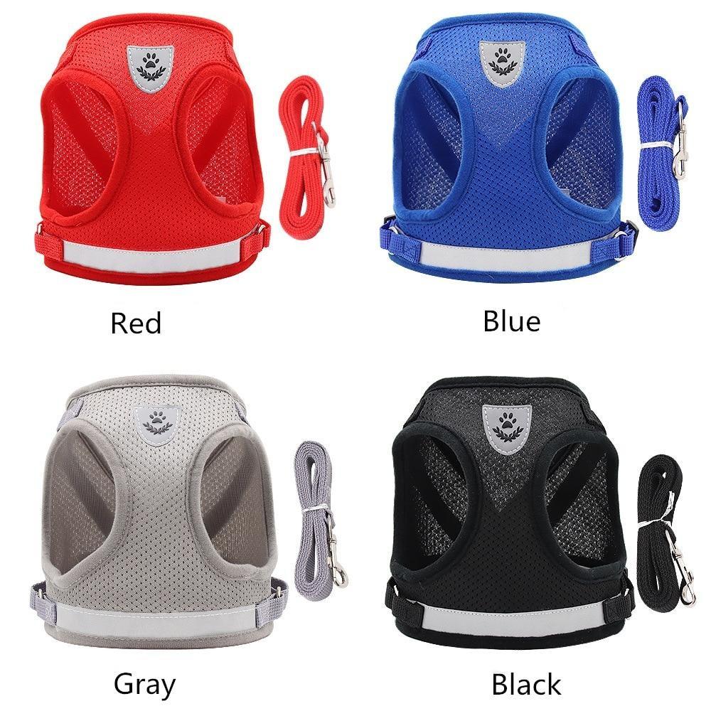 Atmungsaktive Gurtband-Atyle Haustierleine mit verstellbarer reflektierender Weste Kleine Hunde-Spazierleine Kleines Hunde-Halsband-Leine